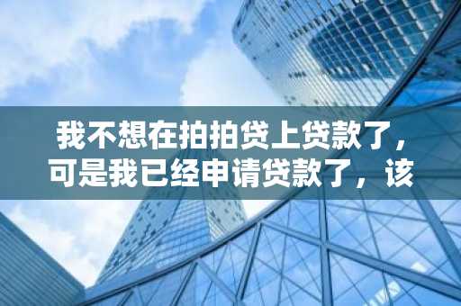 我不想在拍拍贷上贷款了，可是我已经申请贷款了，该怎么办？