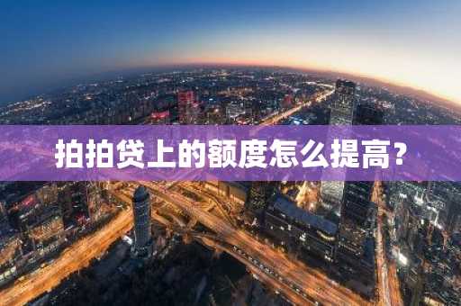 拍拍贷上的额度怎么提高？