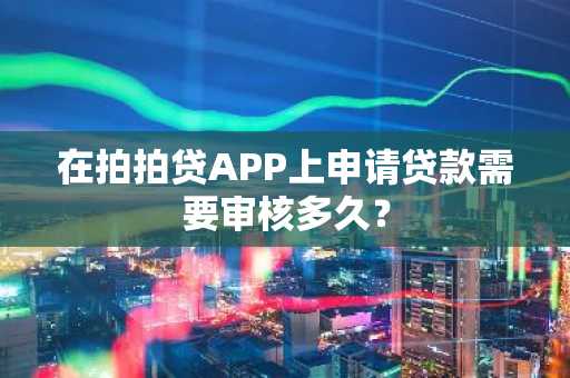 在拍拍贷APP上申请贷款需要审核多久？