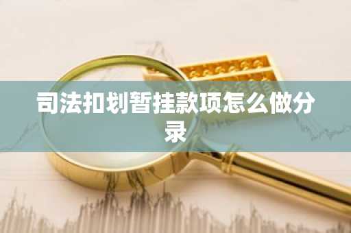 司法扣划暂挂款项怎么做分录