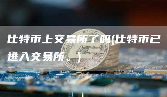 比特币上交易所了吗 - 比特币已进入交易所。