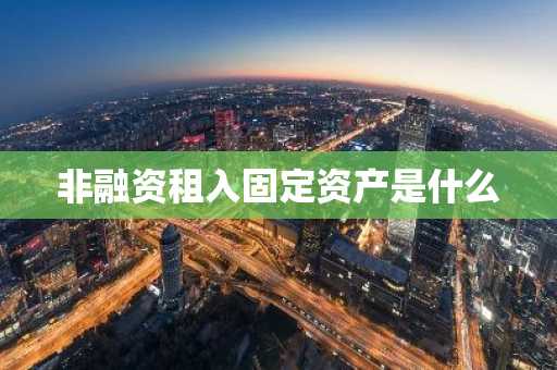 非融资租入固定资产是什么