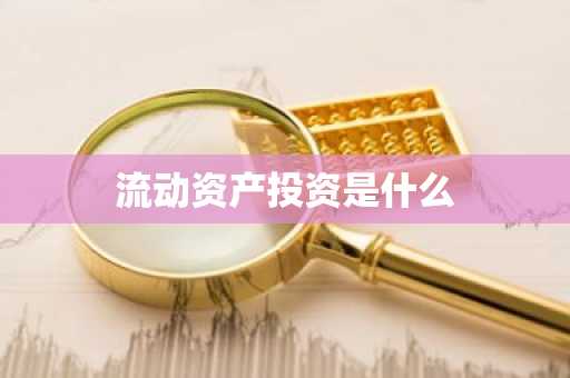 流动资产投资是什么