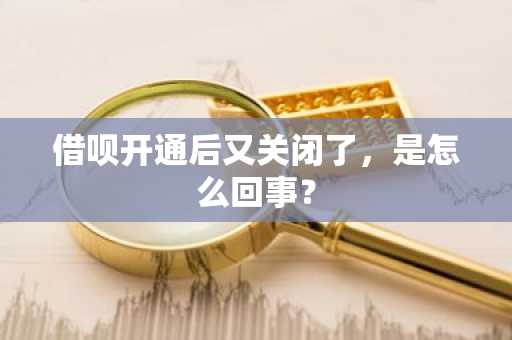 借呗开通后又关闭了，是怎么回事？