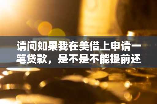 请问如果我在美借上申请一笔贷款，是不是不能提前还款啊？