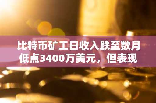 比特币矿工日收入跌至数月低点3400万美元，但表现坚挺