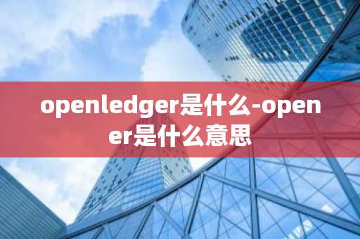 openledger是什么-opener是什么意思