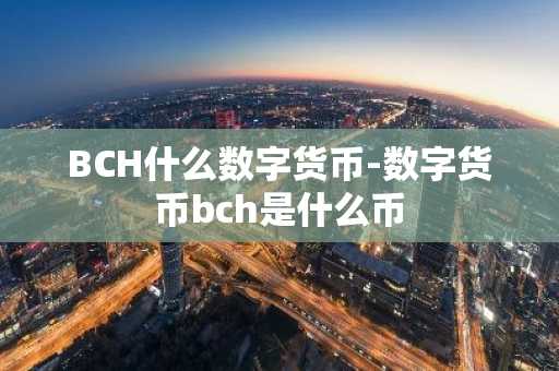 BCH什么数字货币-数字货币bch是什么币
