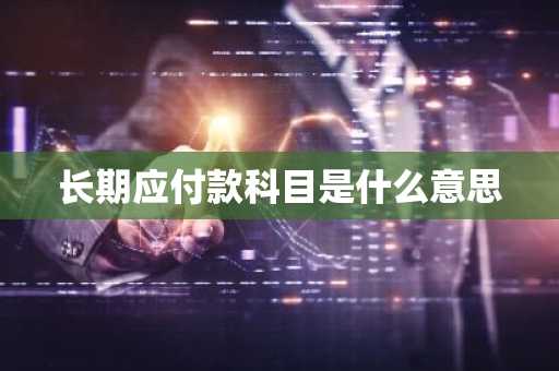 长期应付款科目是什么意思