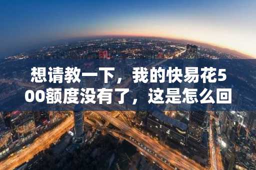 想请教一下，我的快易花500额度没有了，这是怎么回事？