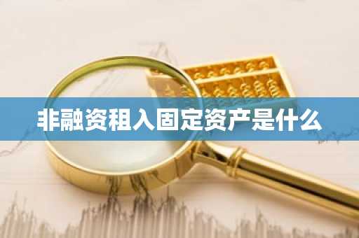 非融资租入固定资产是什么