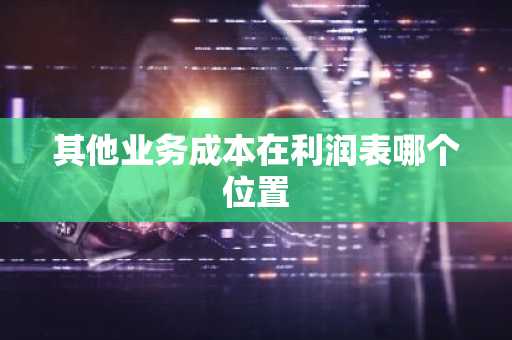其他业务成本在利润表哪个位置
