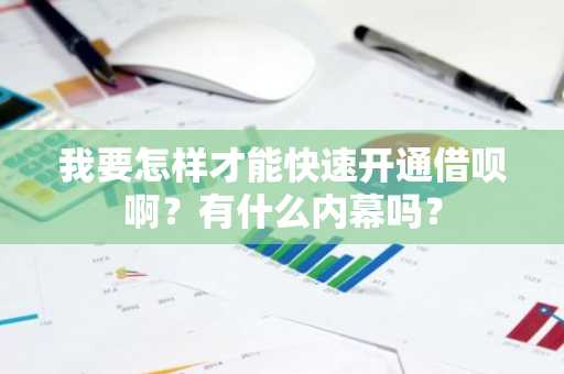 我要怎样才能快速开通借呗啊？有什么内幕吗？