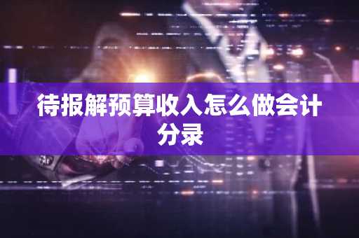 待报解预算收入怎么做会计分录