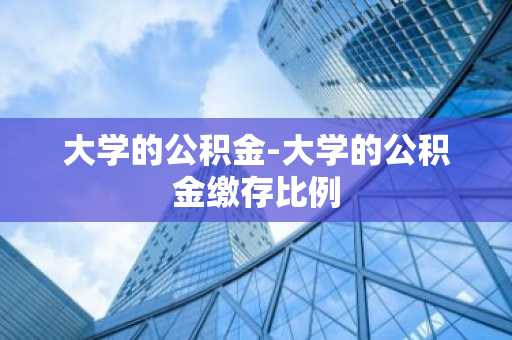 大学的公积金-大学的公积金缴存比例