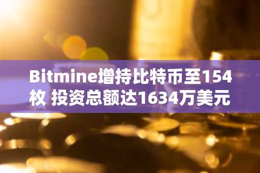 Bitmine增持比特币至154枚 投资总额达1634万美元