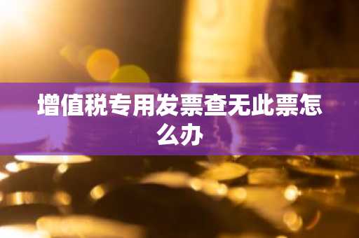 增值税专用发票查无此票怎么办