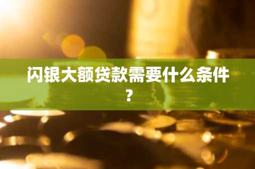 闪银大额贷款需要什么条件？