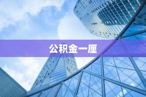 公积金一厘