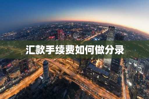 汇款手续费如何做分录