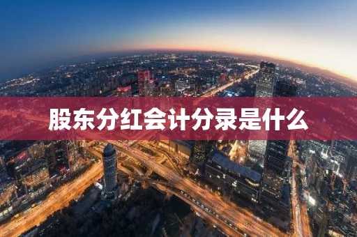 股东分红会计分录是什么