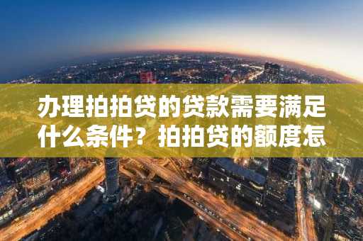 办理拍拍贷的贷款需要满足什么条件？拍拍贷的额度怎么评估？请好心人士告知。