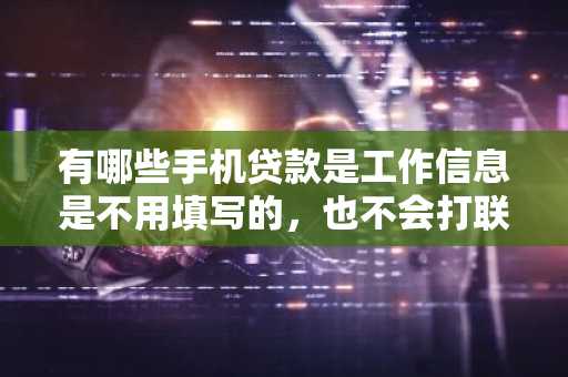 有哪些手机贷款是工作信息是不用填写的，也不会打联系人的电话的？有人知道吗？说一下呗。