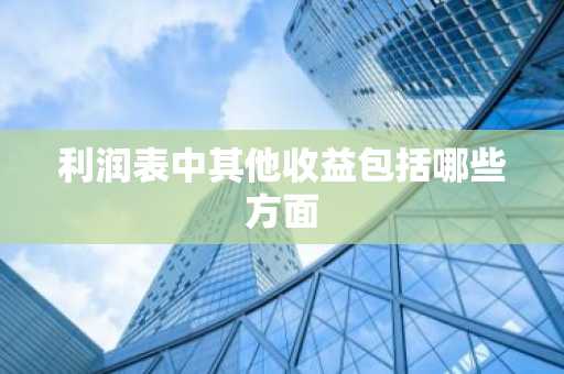 利润表中其他收益包括哪些方面