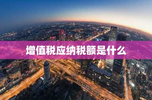 增值税应纳税额是什么
