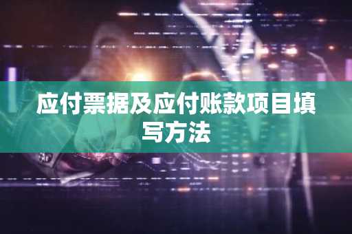 应付票据及应付账款项目填写方法