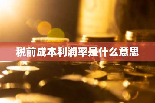 税前成本利润率是什么意思
