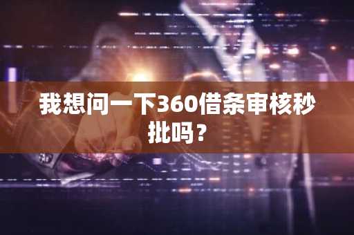 我想问一下360借条审核秒批吗？