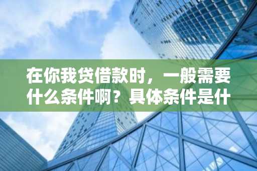 在你我贷借款时，一般需要什么条件啊？具体条件是什么？