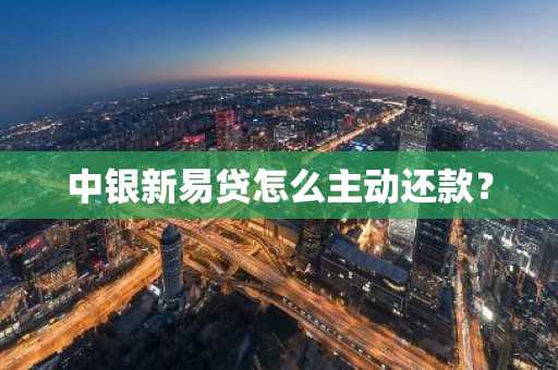 中银新易贷怎么主动还款？