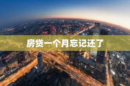 房贷一个月忘记还了
