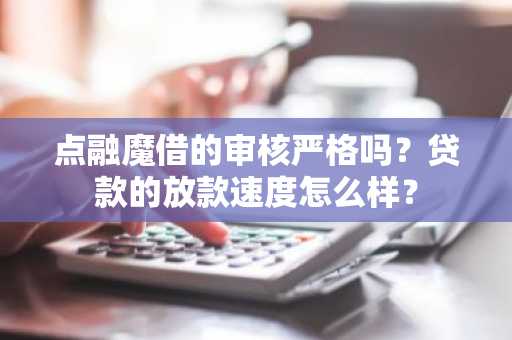 点融魔借的审核严格吗？贷款的放款速度怎么样？
