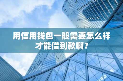 用信用钱包一般需要怎么样才能借到款啊？