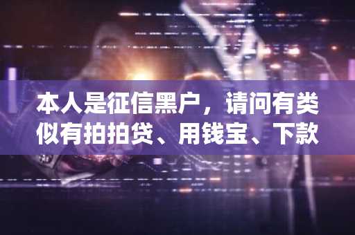 本人是征信黑户，请问有类似有拍拍贷、用钱宝、下款易这种的app吗，目前需要一笔钱？