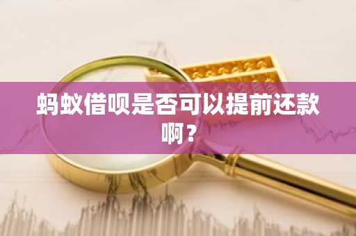 蚂蚁借呗是否可以提前还款啊？