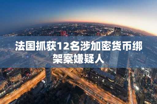 法国抓获12名涉加密货币绑架案嫌疑人