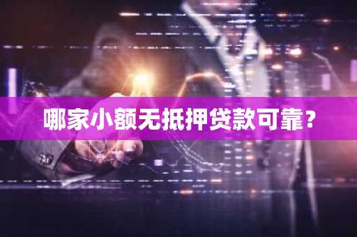 哪家小额无抵押贷款可靠？
