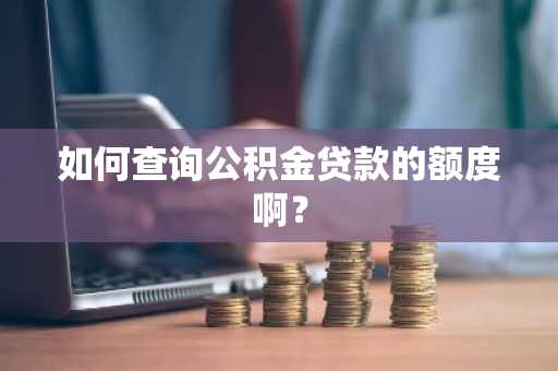 如何查询公积金贷款的额度啊？