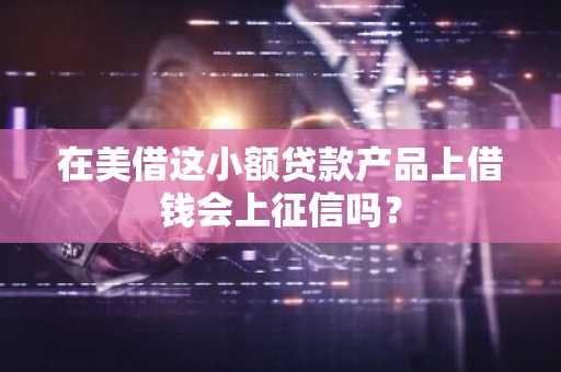 在美借这小额贷款产品上借钱会上征信吗？