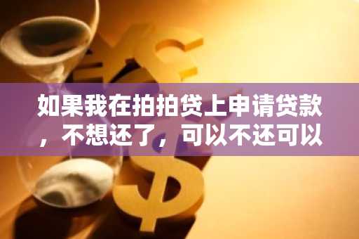 如果我在拍拍贷上申请贷款，不想还了，可以不还可以吗？