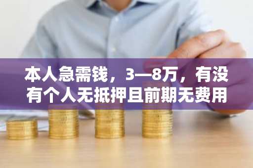 本人急需钱，3—8万，有没有个人无抵押且前期无费用的贷款