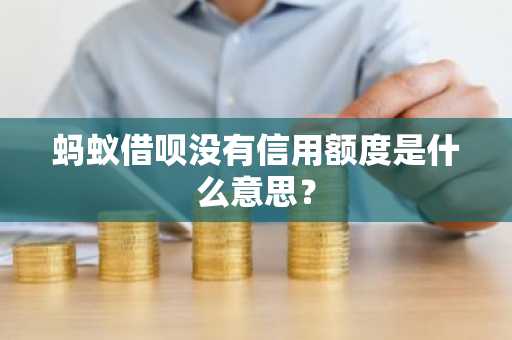 蚂蚁借呗没有信用额度是什么意思？