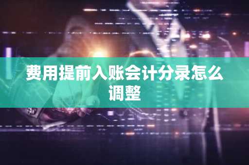 费用提前入账会计分录怎么调整