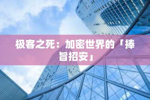 极客之死：加密世界的「捧旨招安」
