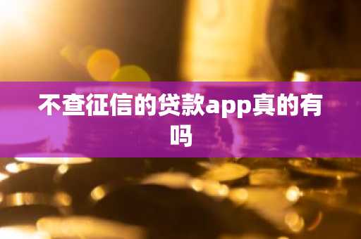 不查征信的贷款app真的有吗