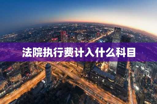 法院执行费计入什么科目